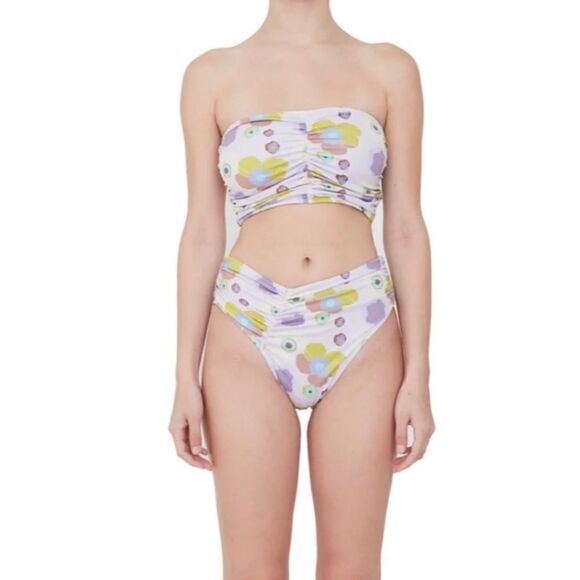 Free People X Beth Richards Delrey Lavender 70’s Floral Swim Set - Picture 6 of 6